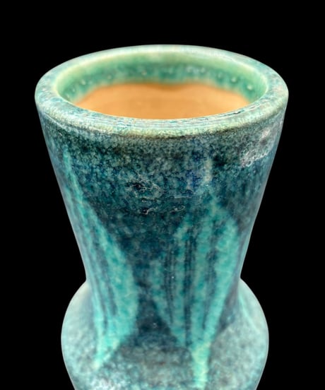 時代物 花瓶 緑釉 一輪挿し 壺 フラワーベース 花入れ 丸壺 花器 陶器 古美術 骨董品 アンティーク
