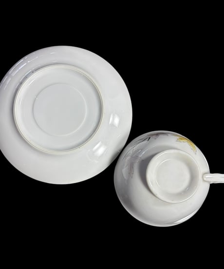 【2客揃】Royal China カップ&ソーサー 図変わり 紅葉 麦 マグカップ 紅茶 コーヒー カップ 器 茶器 昭和 レトロ アンティーク