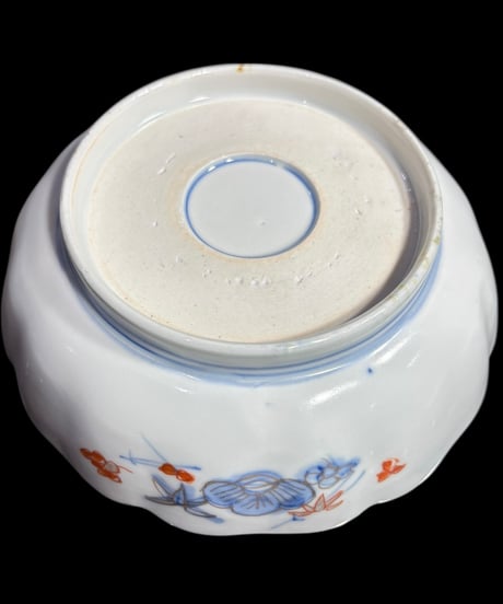 古伊万里 金彩 色絵 [蝶草花文図] なます皿 丸皿 取り皿 飾り皿 和食器 江戸 伊万里 陶器 骨董品 アンティーク
