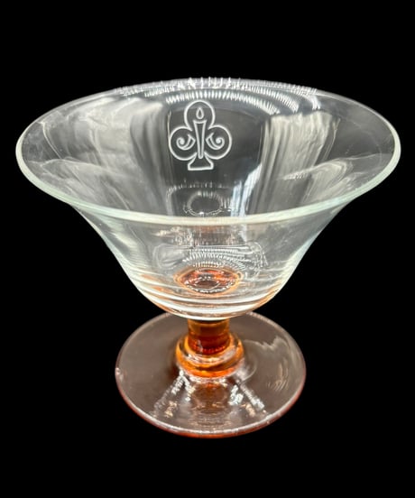 【2個セット】 純喫茶 クローバー レトログラス 琥珀色 デザートグラス ガラス サンデー アイス クリスタル 食器 レトロ アンティーク
