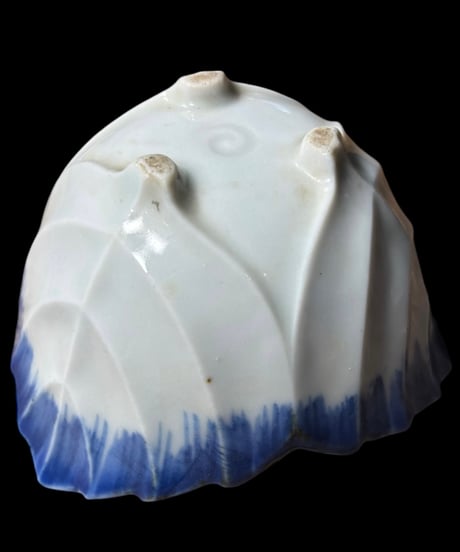 【2客セット】染付 小鉢 葉 鉢 盛り皿 飾り皿 深鉢 器 和食器 伊万里 骨董品 アンティーク