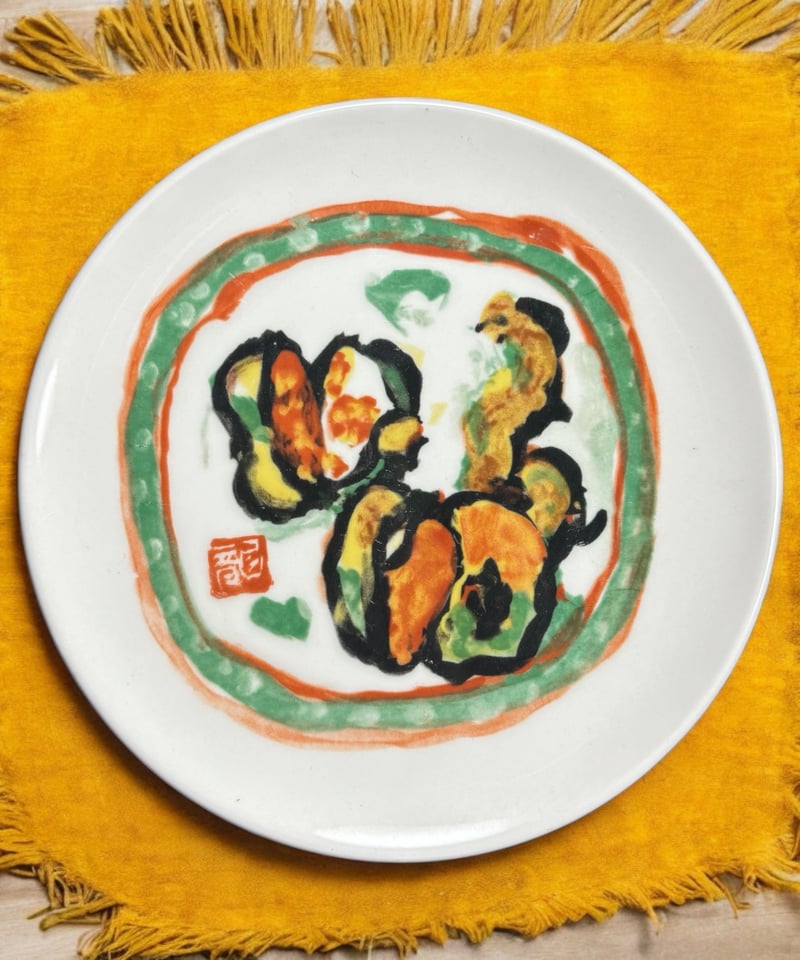 乾山 梅絵 尺三寸大皿 38cm 飾り皿 盛り皿 乾山 梅絵 尺