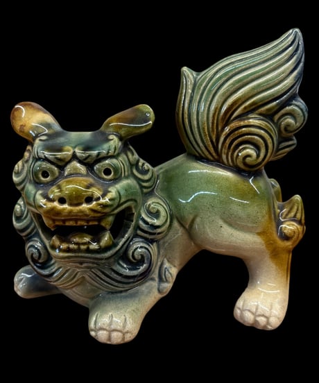 シーサー 阿吽の呼吸 置物 縁起物 守神 魔除け 厄除け 飾り 陶器 工芸品 インテリア 骨董品 アンティーク
