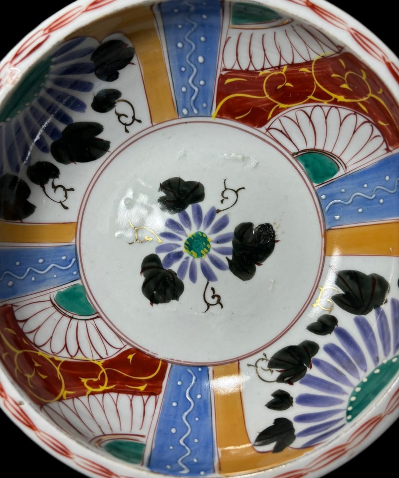 骨董 伊万里 古伊万里 鉢 染め付け 壽 花鳥図 盛り鉢 器