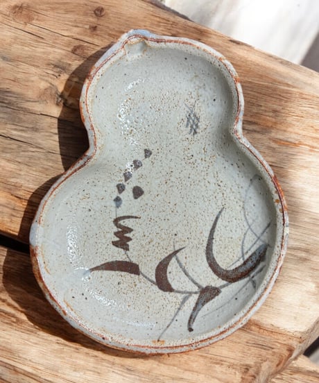 唐津焼 瓢箪皿 平皿 瓢箪 器 食器 レトロ 和食器 骨董品 アンティーク