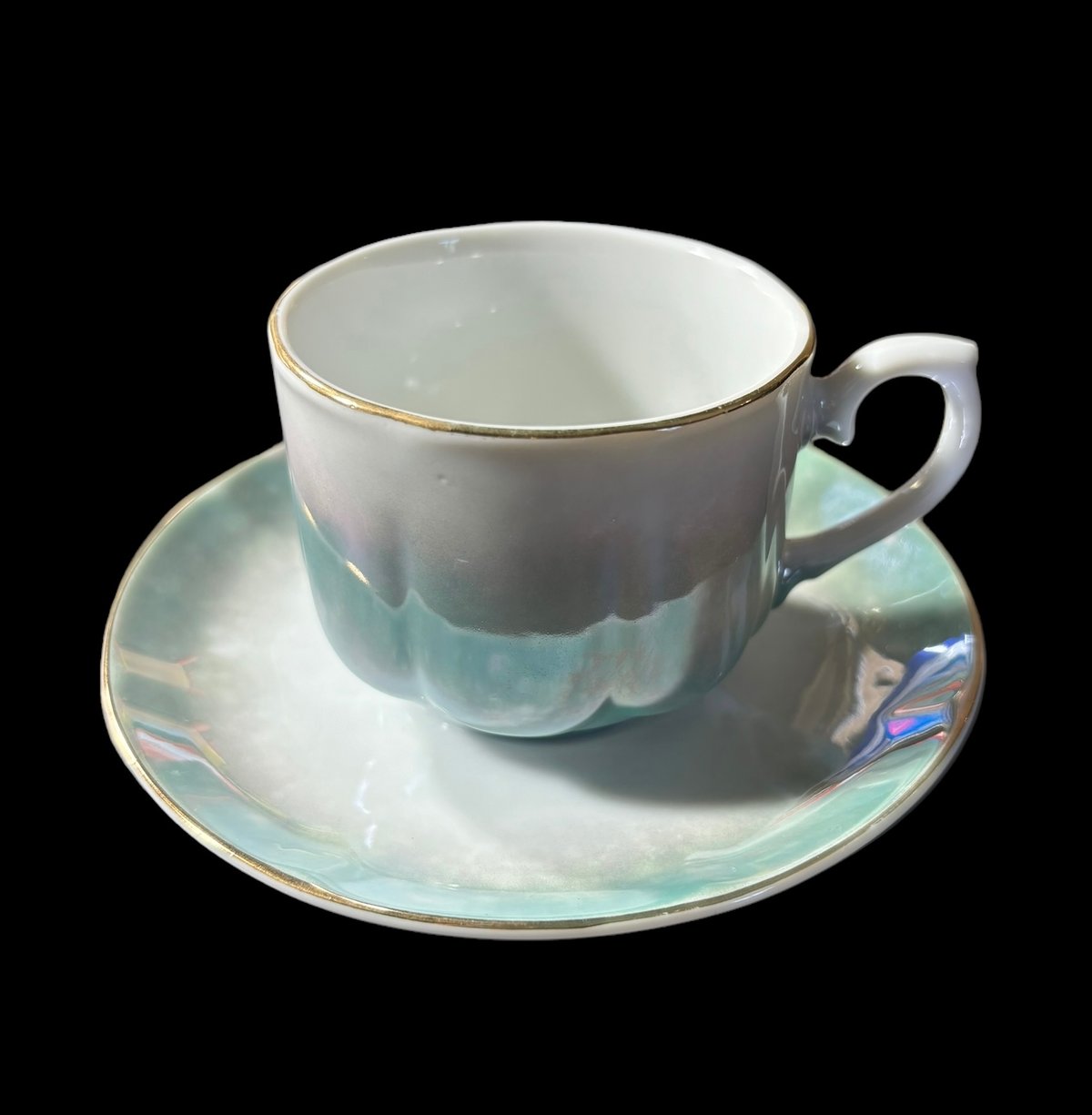 カップ&ソーサー [ターコイズ] 紅茶 コーヒー 器 昭和 レトロ 骨董品