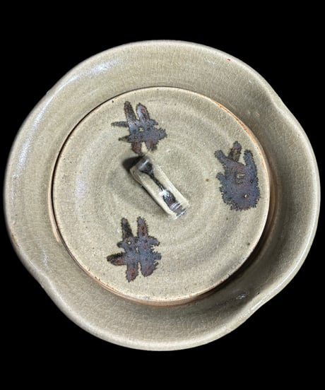 水差し 灰釉 点文 茶器 茶道具 水指 ピッチャー 陶器 骨董品 アンティーク