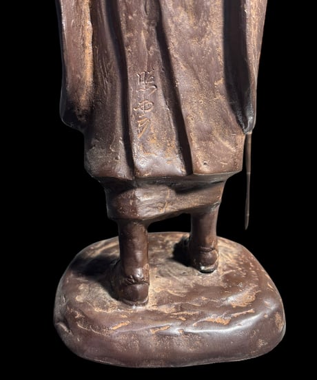 金工師 照雲作 銅製良寛像 作家物 仏像 インテリア 置物 オブジェ 骨董品 時代物 アンティーク