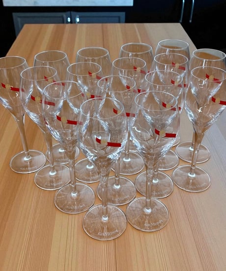 【16客セット】 G.H.MUMM シャンパングラス マム ワイングラス ビアグラス ガラス コップ 昭和 レトロ 雑貨 アンティーク