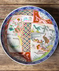 古伊万里 八角大皿 山水船花紋線指 幕末期 骨董品 古美術品 飾皿 fit=scale-down,w=1200