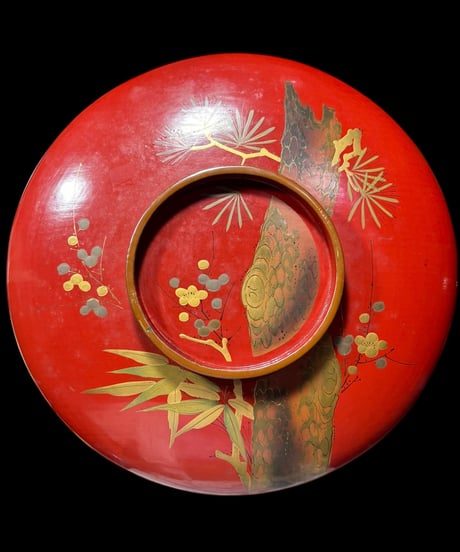 輪島塗 大平 菓子鉢 朱塗 漆器 菓子器 お菓子入れ 器 菓子鉢 入れ物 骨董品 アンティーク