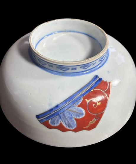 古伊万里 大鉢 [松竹梅草花風景扇文図] 色絵 鉢 丸皿 取り皿 飾り皿 和食器 江戸 伊万里 陶器 骨董品 アンティーク