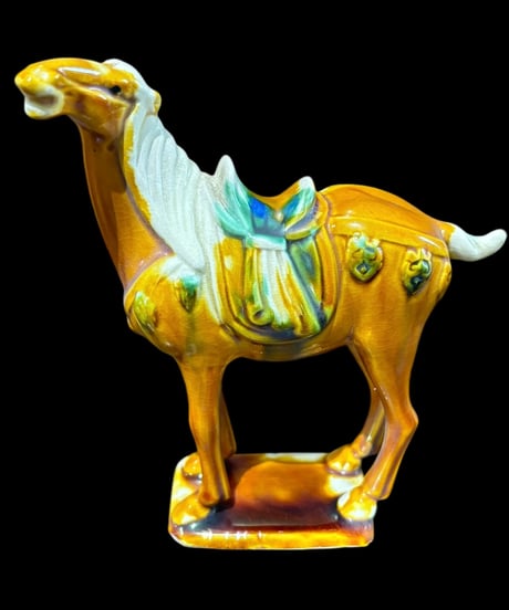 唐三彩 馬 置物 中国雑貨 縁起物 オブジェ 置物 中国 唐 干支 ウマ 陶器 古磁器 骨董品 アンティーク