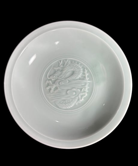 青窯 青白磁 龍 平皿 丸皿 小皿 取り皿 飾り皿 銘々皿 陶器 和食器 骨董品