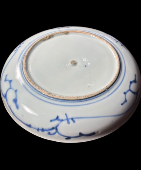 古伊万里 染付 牡丹 丸皿 平皿 取り皿 盛り皿 飾り皿 江戸 伊万里 和食器 骨董品 アンティーク