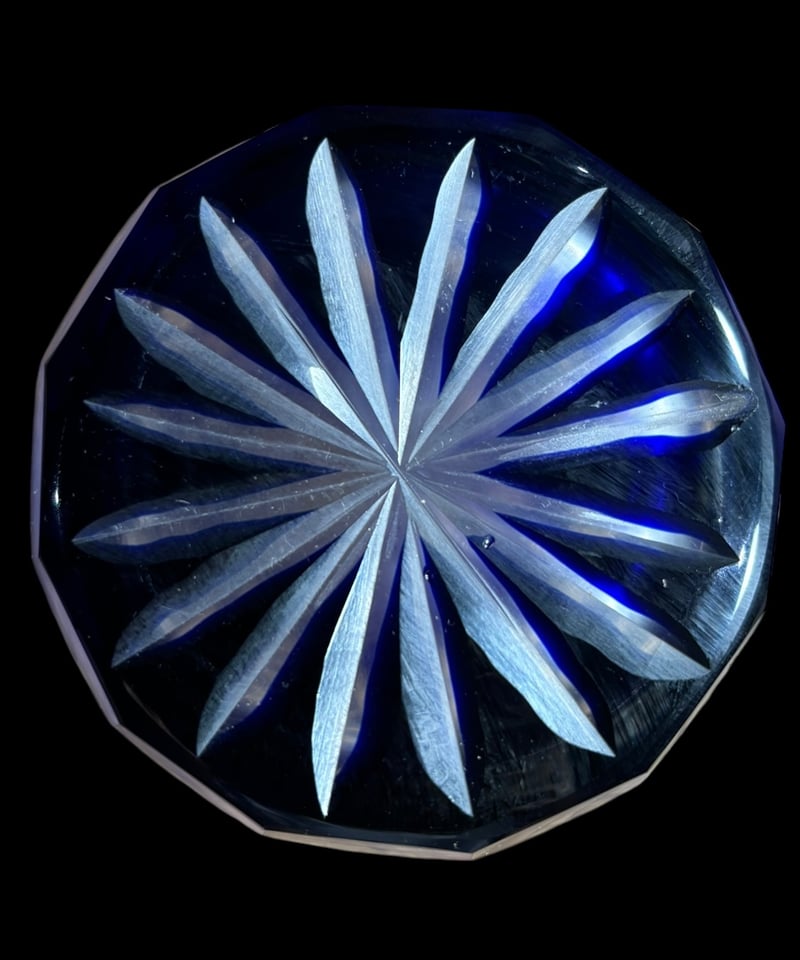 1客限定!!】切子グラス 青 冠水瓶 ブルー タンブラー コップ グラス