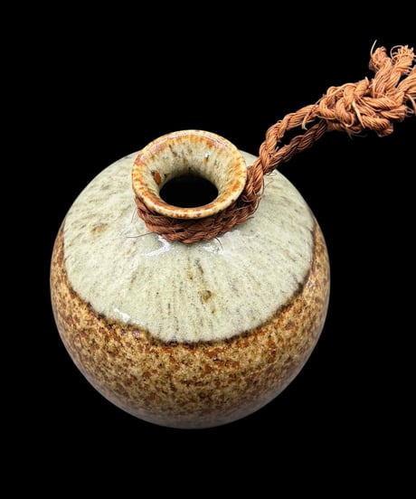 平清水焼 青龍窯 縄付酒器 徳利 共箱 印有 酒器 陶器 作家物 時代物 骨董品 アンティーク