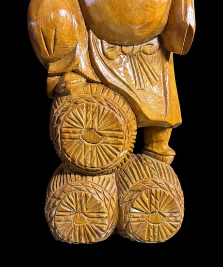 木彫り 大黒天 七福神 木製 大黒様 開運 縁起物 彫刻 仏像 古美術 インテリア 置物 オブジェ 骨董品 アンティーク