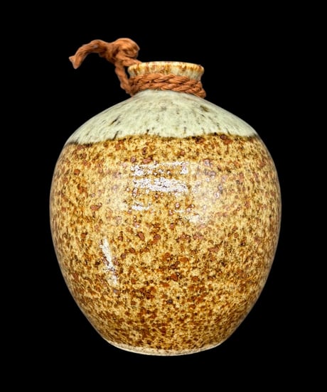 平清水焼 青龍窯 縄付酒器 徳利 共箱 印有 酒器 陶器 作家物 時代物 骨董品 アンティーク