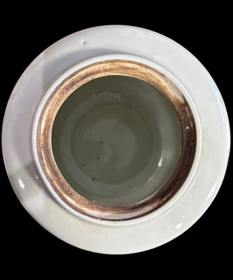茶壺 [漢詩草花鳥図] 中国雑貨 壺 フラワーベース 花瓶 花入れ 丸壺 花器 陶器 古美術 骨董品 アンティーク