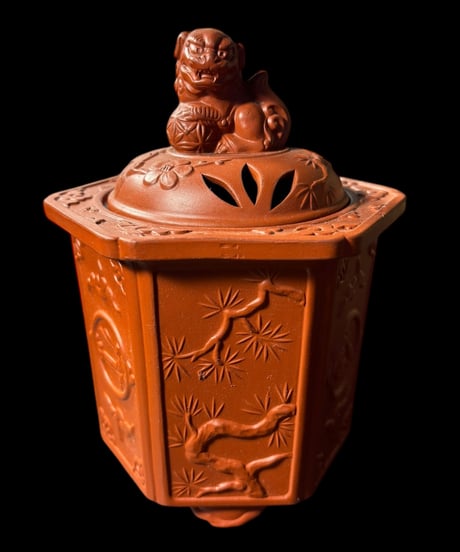 中国美術 獅子 松竹梅 中国雑貨 香炉 インテリア 置物 骨董品 アンティーク