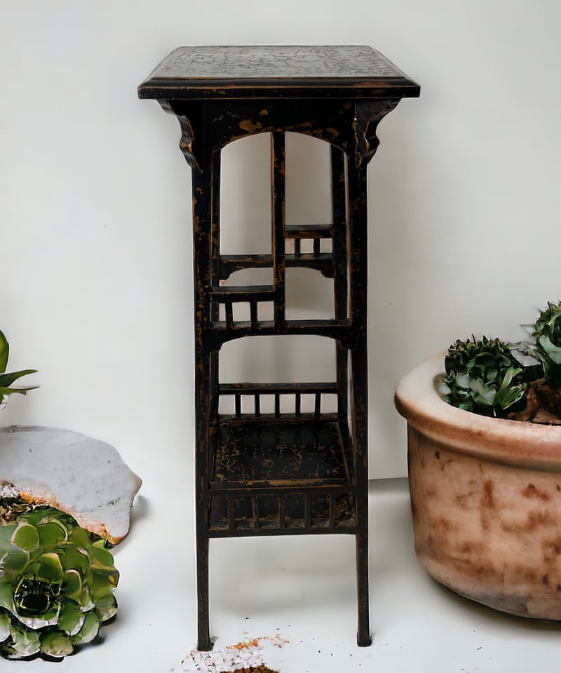 ラタン家具 籐家具 花台 フラワースタンド 黒 アンティーク ラタン家具 籐家具 花台 フラワースタンド 黒 アンティーク 【公式通販】