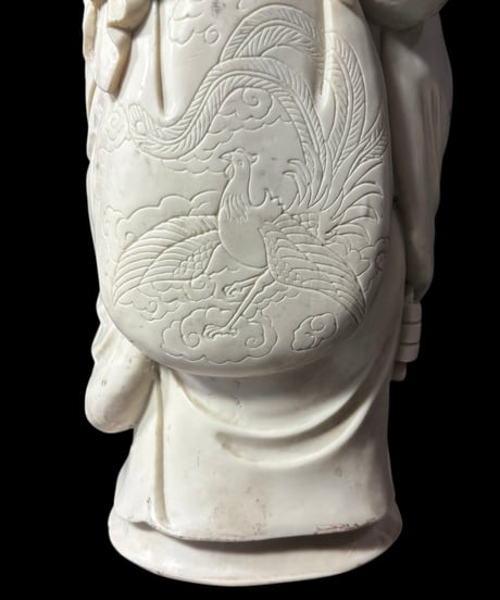 白材 布袋尊 七福神 布袋様 開運 縁起物 彫刻 仏像 象牙風 古美術 インテリア 置物 オブジェ 骨董品 アンティーク