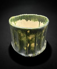 織部焼 水指 三脚 鉢 花生け 織部 陶器 インテリア 工芸品 骨董品 アンティーク
