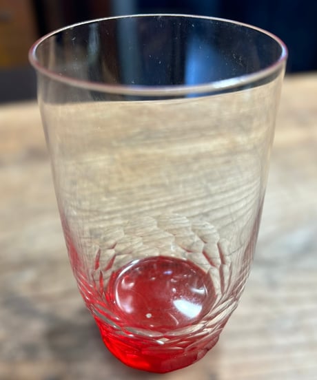 【2客セット】切子グラス 赤被せ カットグラス レッド タンブラー コップ グラス ショットグラス 器 食器 レトロ アンティーク