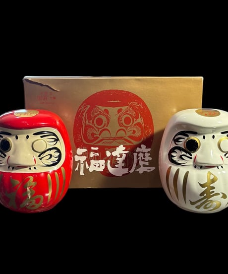 福達磨 紅白達磨 地酒 空瓶 置物 開運 縁起物 インテリア 骨董品 アンティーク