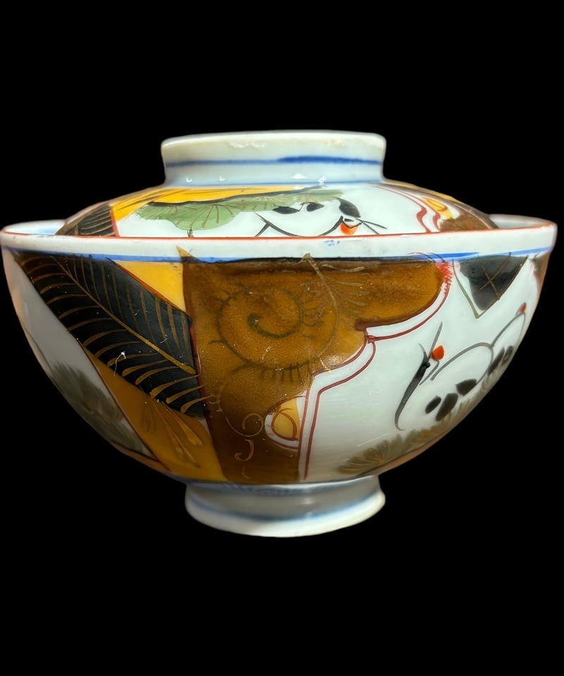 陶器の丼ぶり 金色の鶴　アンティーク品 fit=scale-down,w=1200