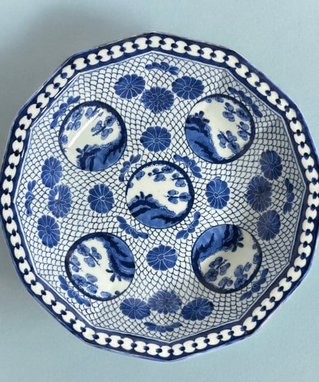 染付 大皿 [松竹梅紋絵] 盛り皿 飾り皿 器 古伊万里 江戸時代 和食器 骨董品