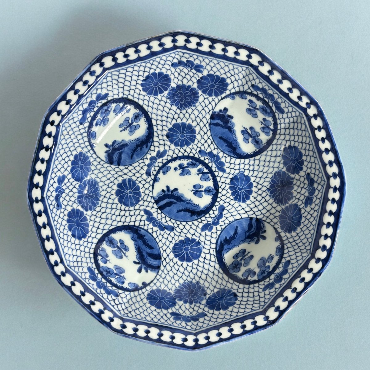 染付 大皿 [松竹梅紋絵] 盛り皿 飾り皿 器 古伊万里 江戸時代 和食器