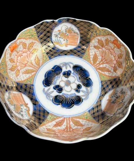 古伊万里 金彩 色絵 [蝶草花文図] なます皿 丸皿 取り皿 飾り皿 和食器 江戸 伊万里 陶器 骨董品 アンティーク