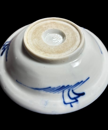染付 丸皿 [草花窓絵] 取り皿 盛り皿 飾り皿 鉢 和食器 骨董品 アンティーク