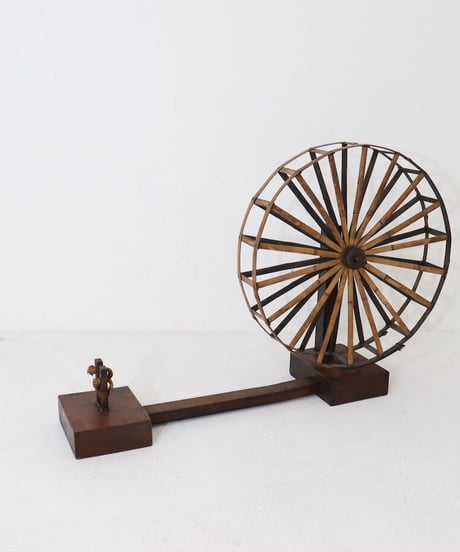 紡ぎ車 古民具 置物 装飾品 時代物 古道具 骨董品 アンティーク
