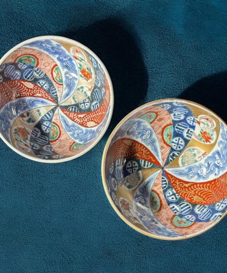 【現品限り!!】2組鉢 伊万里 大鉢 [龍草花文] ねじり模様 金彩 赤絵 色絵 鉢 丸皿 盛り皿 飾り皿 古伊万里 古美術 和食器 骨董品 アンティーク