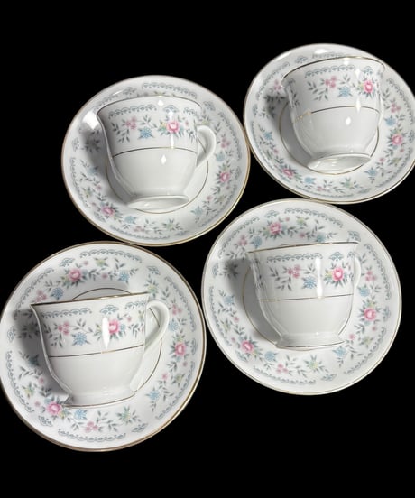 【4客揃】オールドノリタケ カップ&ソーサー 花柄 ノリタケ 日本陶器会社 マグカップ 紅茶 コーヒー カップ 茶器 昭和 レトロ アンティーク