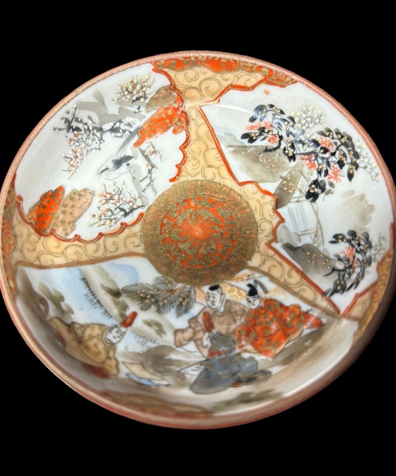 希少!!】九谷造 色絵 豆皿 金彩 [松竹梅鳥文風景窓絵 粉彩人物絵 希少!!】九谷造 色絵 豆皿 金彩 [松竹梅鳥文風景窓絵 粉彩人物絵