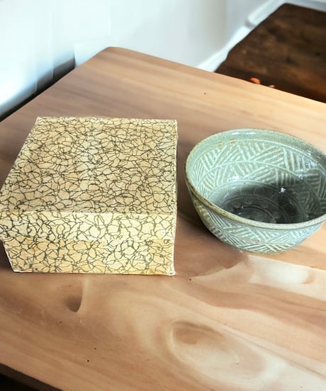 三島焼 象嵌模様 茶道具 茶道 抹茶 抹茶碗 茶碗 茶わん 和食器 レトロ 骨董品