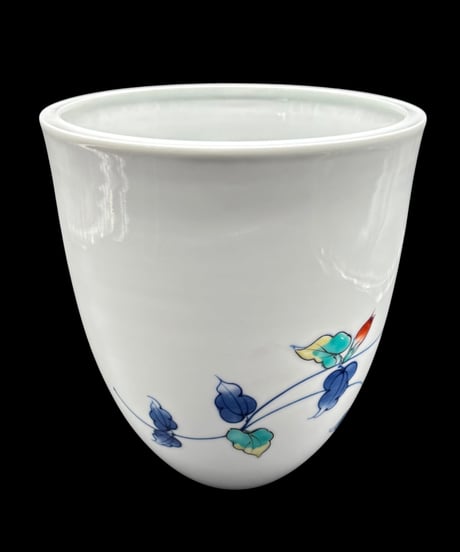 有田焼 弥左衛門 花瓶 草花 壺 陶芸 フラワーベース 花入れ 丸壺 花器 陶器 古美術 骨董品 アンティーク