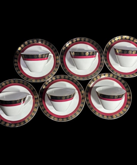 【6客揃】 mascot china カップ&ソーサー 上品 マグカップ 紅茶 コーヒー カップ 茶器 昭和 レトロ アンティーク