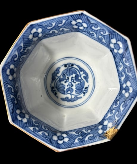 【金継ぎ】古伊万里 小鉢 色絵 八角鉢 金彩 赤絵 鉢 盛り皿 飾り皿 深鉢 器 和食器 伊万里 骨董品 アンティーク