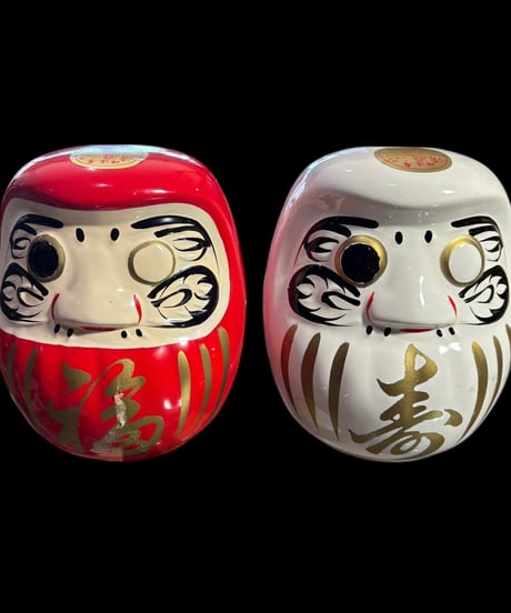 福達磨 紅白達磨 地酒 空瓶 置物 開運 縁起物 インテリア 骨董品 アンティーク