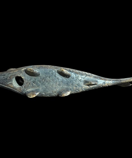 木彫り 鯉 置物 自在鉤 魚横木 一刀彫 木工芸 縁起物 インテリア オブジェ 彫刻 骨董品 アンティーク