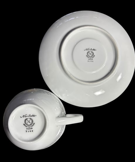 【3客揃】Noritake 7160 カップ&ソーサー ホワイト ノリタケ 日本陶器会社 マグカップ 紅茶 コーヒー カップ 茶器 昭和 レトロ アンティーク