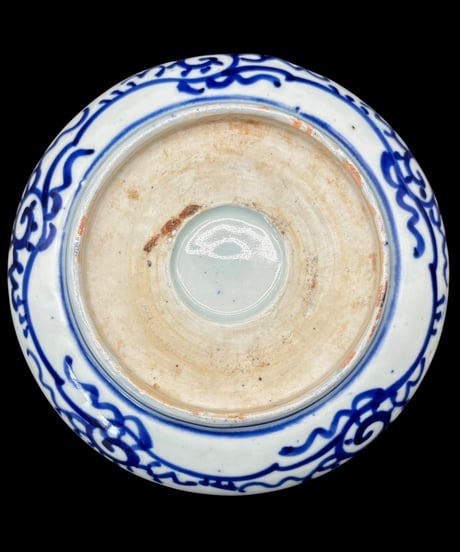 古伊万里 染付 唐子松竹梅文図 丸皿 平皿 取り皿 盛り皿 飾り皿 和食器 時代物 骨董品 アンティーク