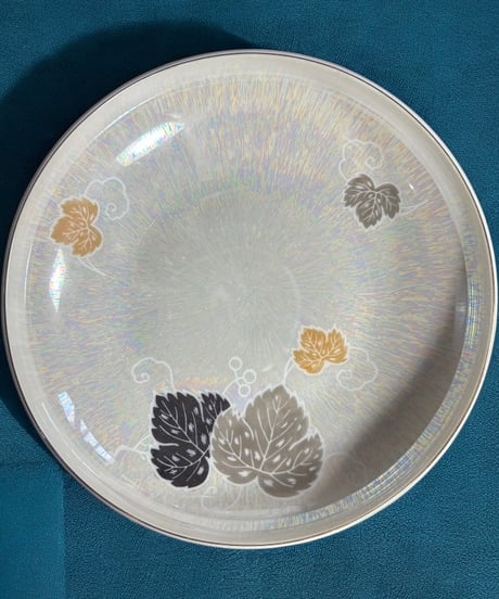 明治硬質磁器 MEIJI TOKI オーロラ 草花文 丸皿 大皿 取り皿 飾り皿 和食器 昭和 レトロ 陶器 骨董品 アンティーク