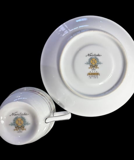 【6客揃】 Noritake GLENWOOD 5770 カップ&ソーサー グレンウッド マグカップ 花柄 紅茶 コーヒー カップ 茶器 昭和 レトロ アンティーク