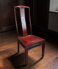 唐木家具 螺鈿細工 ダイニングチェア 花梨材 象嵌 木製 一人掛け 椅子 カフェ レストラン 和製 チェア アンティーク